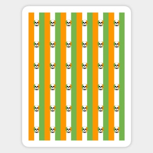 St Paddys Day, Irish Flag Skull Head Stripes Sticker